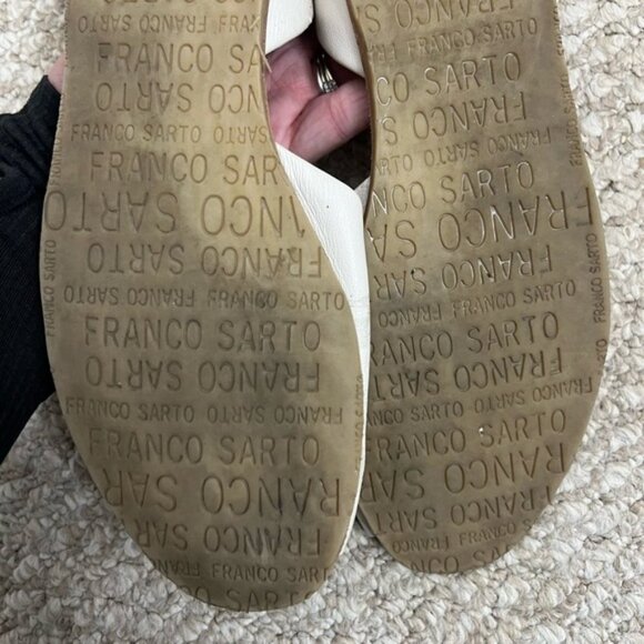 Franco sarto leather cream brown peep toe slip on flats size 9.5 - Picture 5 of 7